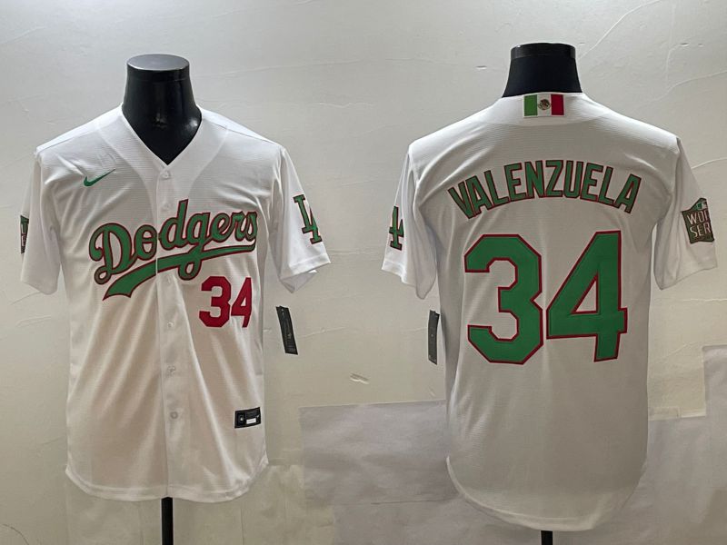 Men Los Angeles Dodgers #34 Valenzuela White Fashion Game 2025 Nike MLB Jersey style 306->los angeles dodgers->MLB Jersey